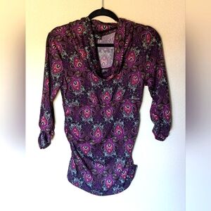Susie Rose Purple Paisley Top Size M
